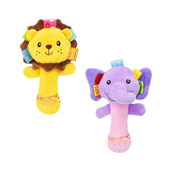 Soft Plush Toy with Rattle Teether