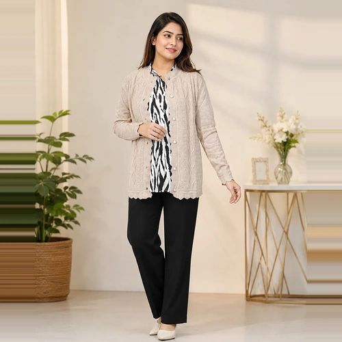 Full Sleeve Ladies Stitched Woolen Round Neck (P.B.D-2) Sweater